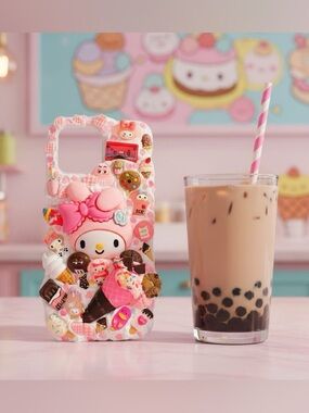 Handmade Sanrio Pink My Melody Decoden Dessert Phone Case